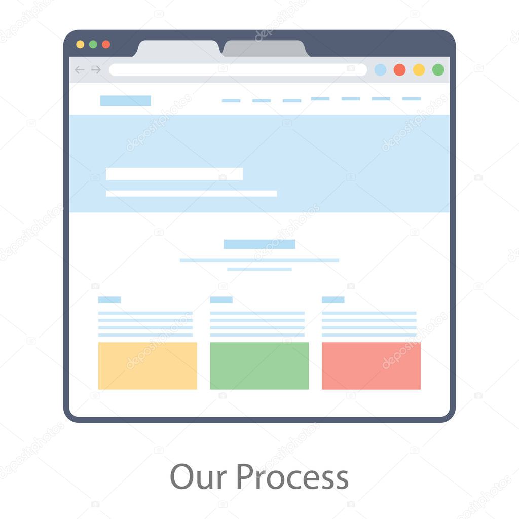 Flat design of web layout icon