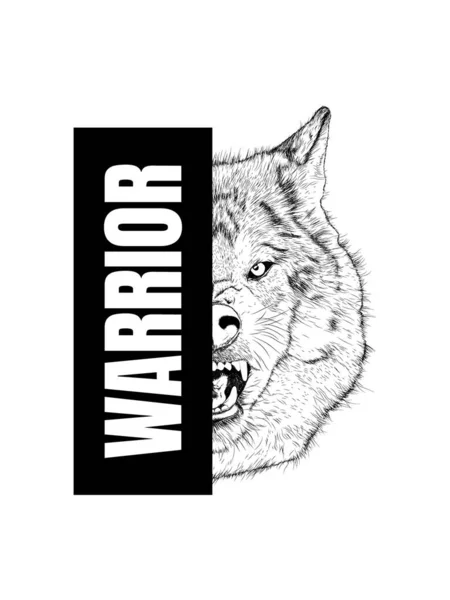 Warrior Shirt Design Vector Illustration — Stock Vector