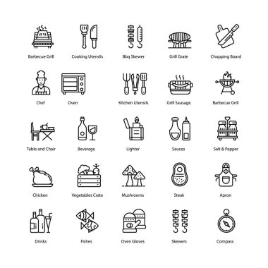 Bir sonraki projenizi daha çekici hale getirmek için inanılmaz bir barbekü ve ızgara hattı simgeleri paketi alın. Bu setin değiştirilebilir kalitesi sizin için değerlidir. Zaman kaybetmeyin ve şimdi onu kapmak! 