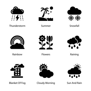 Hava katı simgeler paketi büyüleyici ve göz yatıştırıcı simgeler olan bu editable kaliteli görseller ile daha iyi bir şekilde sizi büyülemek için buradayız. Hava durumu görselleri için burada. Şimdi tutun! 