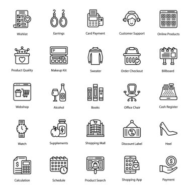 İnternet alışveriş grafik sanatı bir sonraki proje için satır tasarımı burada. Editable vektörler alışveriş ve internet bankacılığı ile ilgili alan mükemmel açılan vardır. İndirme linkine tıklayın!