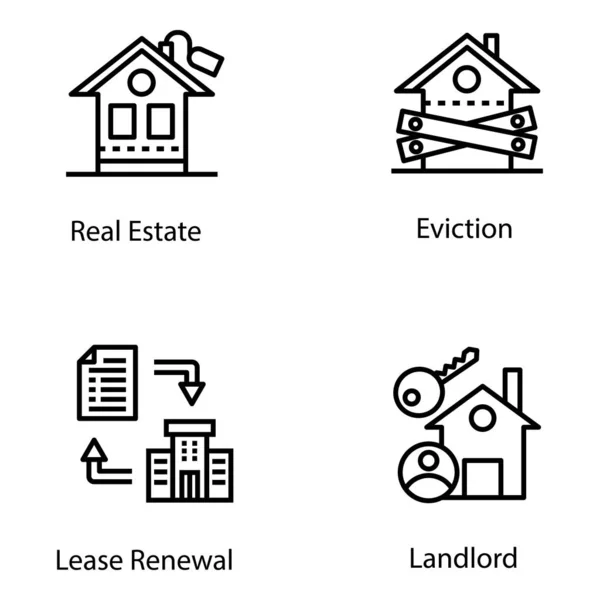 Alquiler Paquete Iconos Propiedad Está Mostrando Increíblemente Vectores Para Sus — Archivo Imágenes Vectoriales