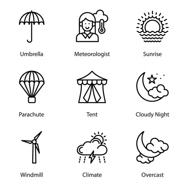 Weather Pack Having Mesmerizing Eye Soothing Icons Here Enchant You — Stock Vector