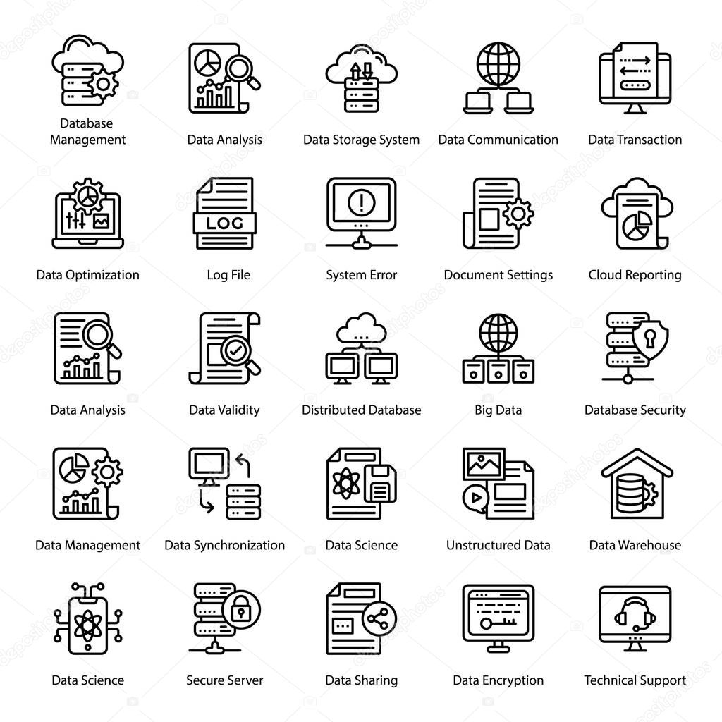 Big data line icons set is here for your design project. Editable vectors are worthy and easy for you. Hold it now for your easy. 
