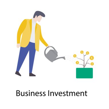 İş yatırım büyüme illüstrasyon tasarımı.