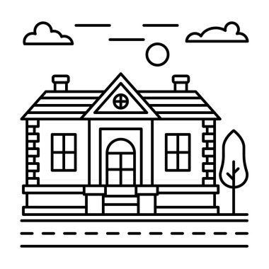Bungalov hattı vektörünün illüstrasyon tasarımı