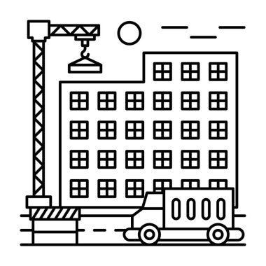 Satır çiziminde teslimat van vektörü 