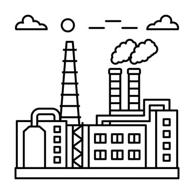Endüstri hattı tasarımının illüstrasyon tasarımı.