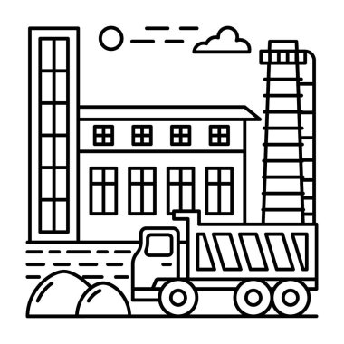 Fabrika hattı vektör tasarımının illüstrasyon tasarımı.