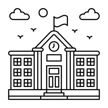 Vektör hükümet bina hattı illüstrasyon 