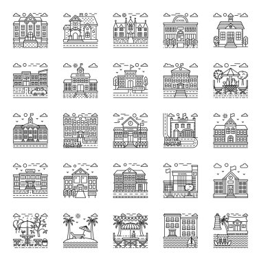 Finest designs of educational institute illustrations in line style. Perfect to be used for professional websites and apps. Download this modifiable set. clipart