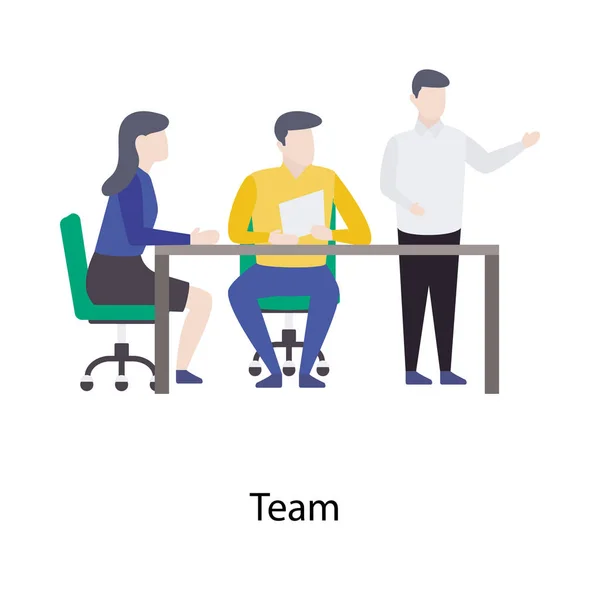 员工团队合作的平面插图设计 — 图库矢量图片