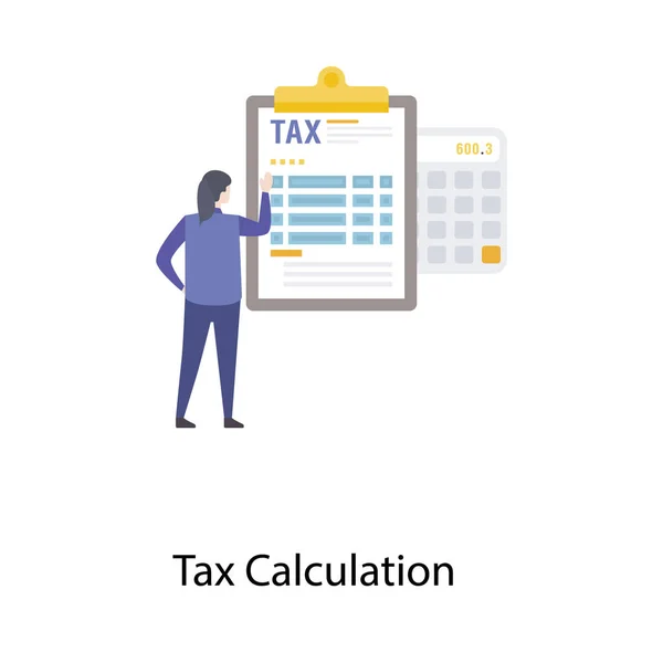 Vecteur Calcul Impôt Dans Conception Illustration — Image vectorielle