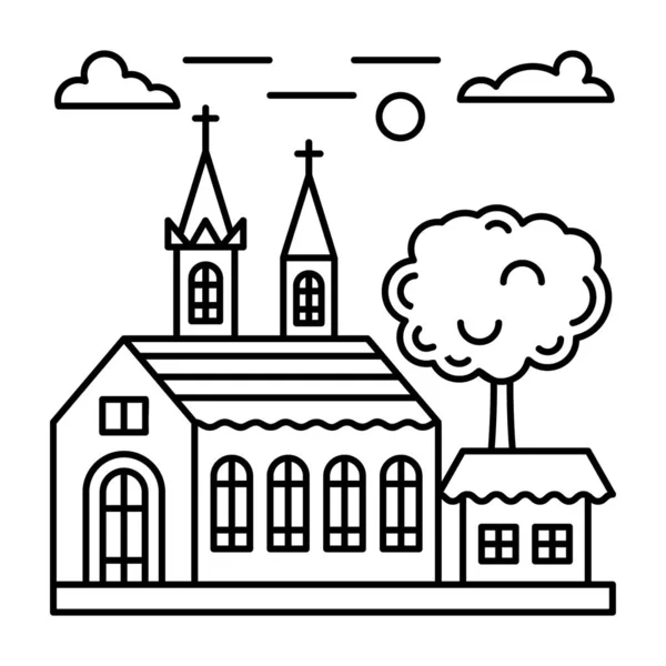 Ilustración Vector Diseño Iglesia — Vector de stock