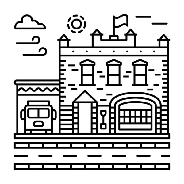 Vector Ilustración Línea Edificio Del Gobierno — Vector de stock