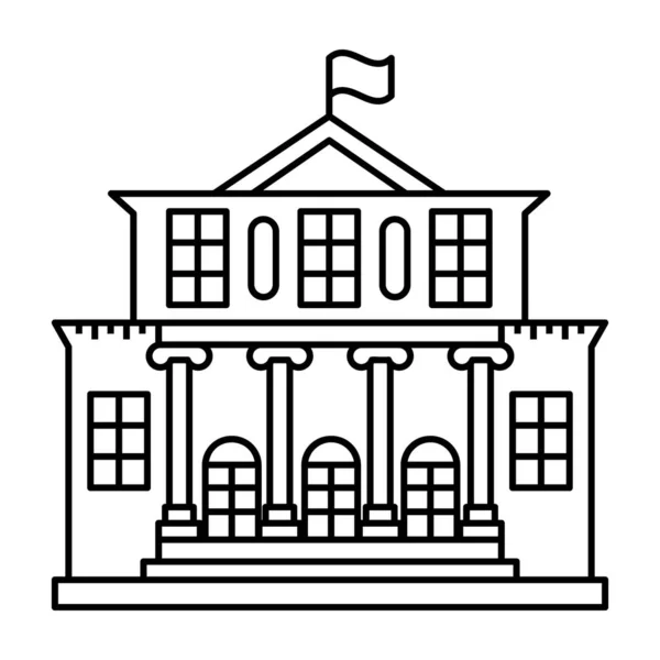 Vector Ilustración Línea Edificio Del Gobierno — Vector de stock