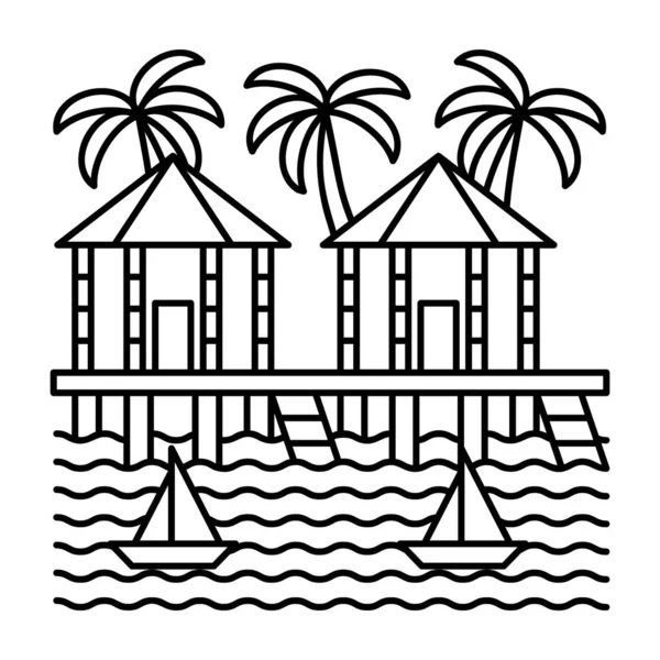 Diseño Vectorial Casa Playa Ilustración Diseño — Vector de stock