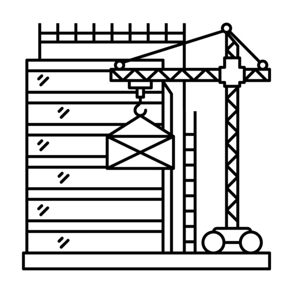 Linie Illustration Entwurf Von Baukran — Stockvektor