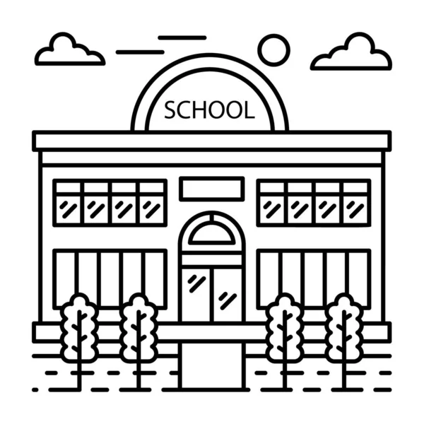 Desenho Ilustração Linha Edifício Escola — Vetor de Stock