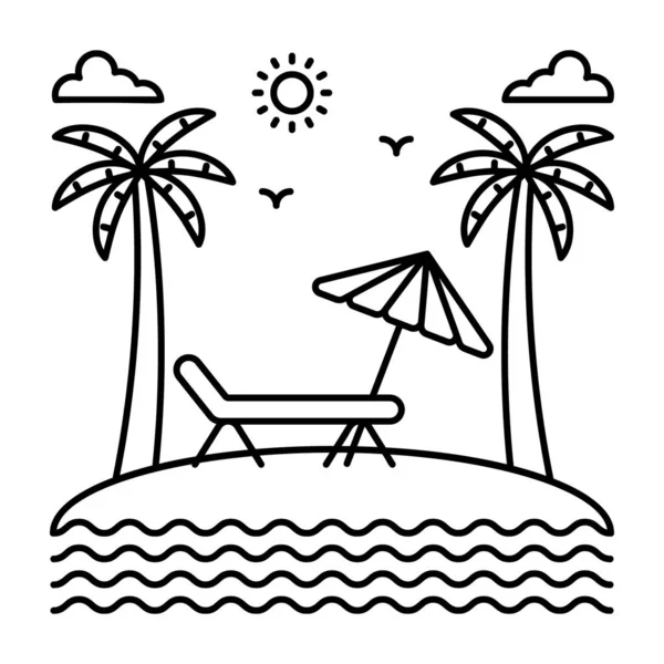 线图设计中的日光浴床矢量 — 图库矢量图片