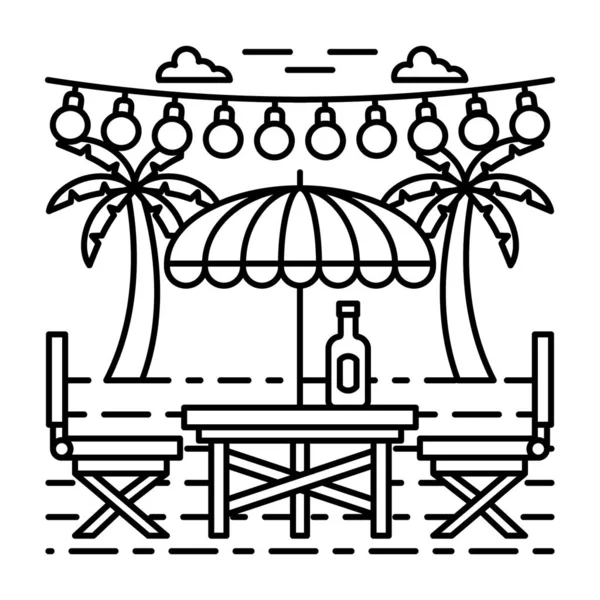 Çizgi çiziminde veranda vektörü 