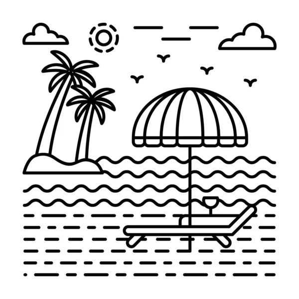 线图设计中的日光浴床矢量 — 图库矢量图片