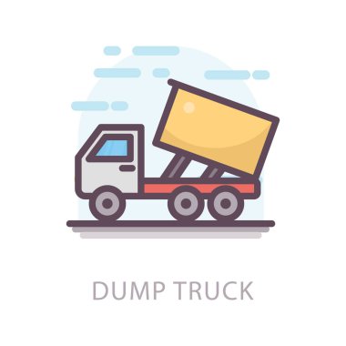 Damperli kamyonun düz vektör tasarımı