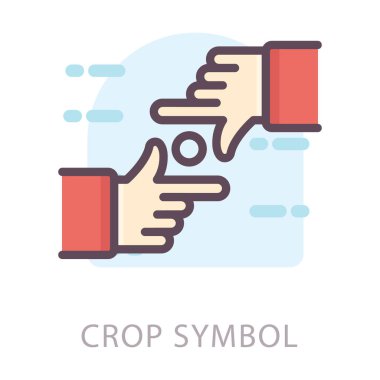 Kırpma sembolü simgesinin düz tasarımı.