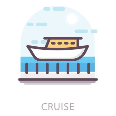 Beyaz arka planda seyir Düz simgesi