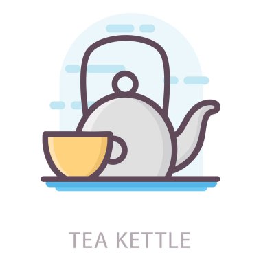 Çaydanlık düz tasarım simgesi.