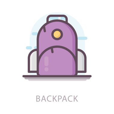 Seyahat sırt çantası düz tasarım simgesi 