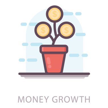 Finansal büyüme simgesi düz tasarım.