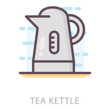 Elektrikli su ısıtıcısı vektörünün düz tasarımı 