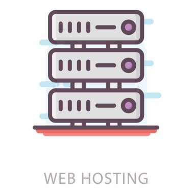 Ofis binası düz tasarım simgesi.