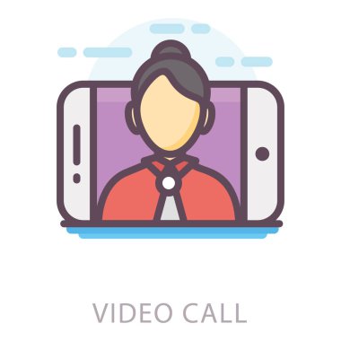 Online görüntülü arama düz vektör tasarımı 