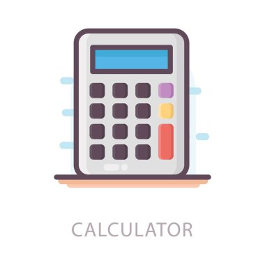 Hesap makinesi tasarımının düz simgesi 