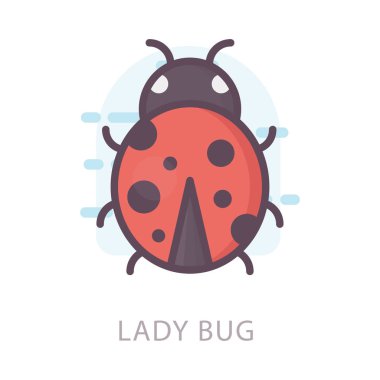 Uğur böceği düz tasarım simgesi