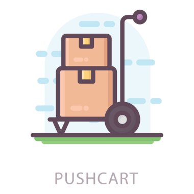 Düz tasarımda bagaj sepeti simgesi.