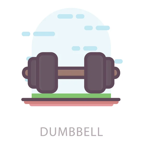 Flat Design Dumbbell Icon — Stock Vector