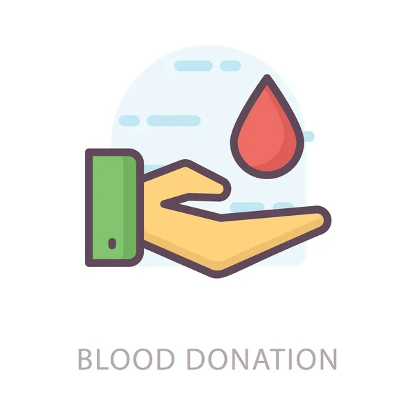 Icono Donación Sangre Vector Plano — Vector de stock