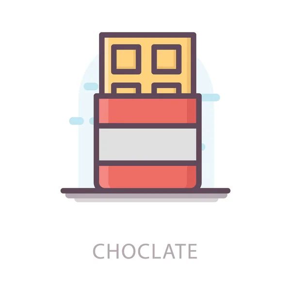 Diseño Icono Plano Barra Chocolate — Vector de stock