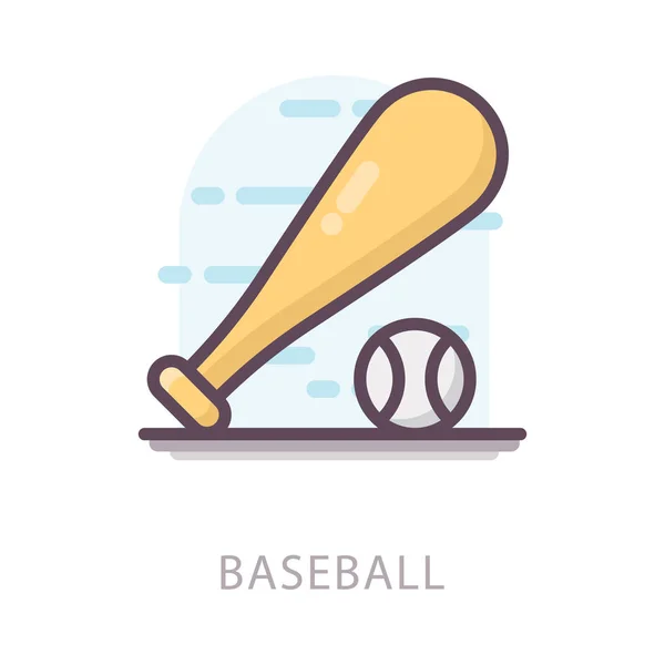Icono Equipo Béisbol Diseño Plano — Vector de stock