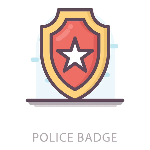 Polis Stjärnan Badge Flat Design — Stock vektor