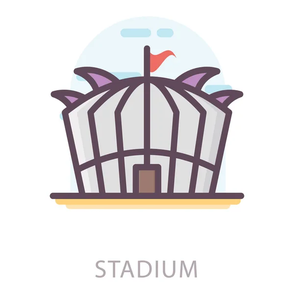 Pictograma Estádio Design Plano — Vetor de Stock