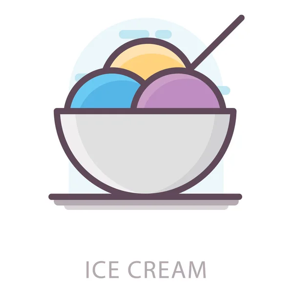 Helado Taza Plana Icono — Vector de stock