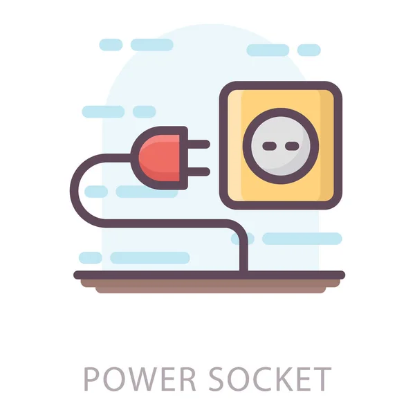 Plat Ontwerp Van Elektrische Plug — Stockvector
