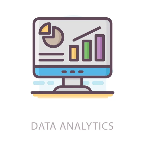 Diseño Plano Del Icono Análisis Datos — Vector de stock