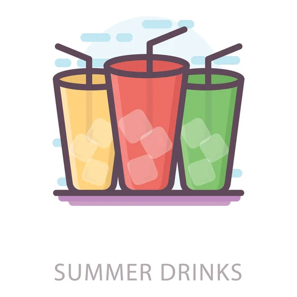 Ice Drink Flat Design — Stock Vector