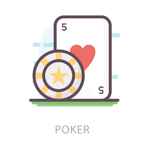 Flaches Design Der Pokercard Ikone — Stockvektor