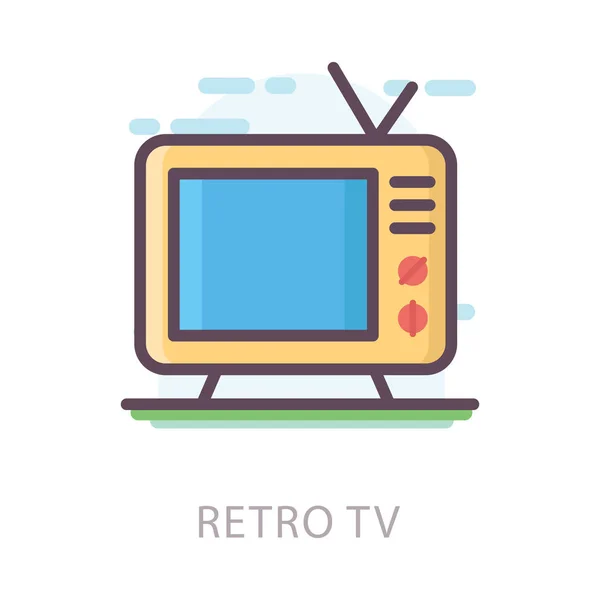 Vetor Televisão Retro Design Plano —  Vetores de Stock